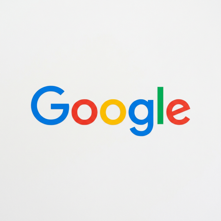 Google logo with blue, red, yellow, and green letters on white